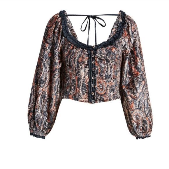 FREE PEOPLE Dare Me Blouse Size M - Picture 2 of 8
